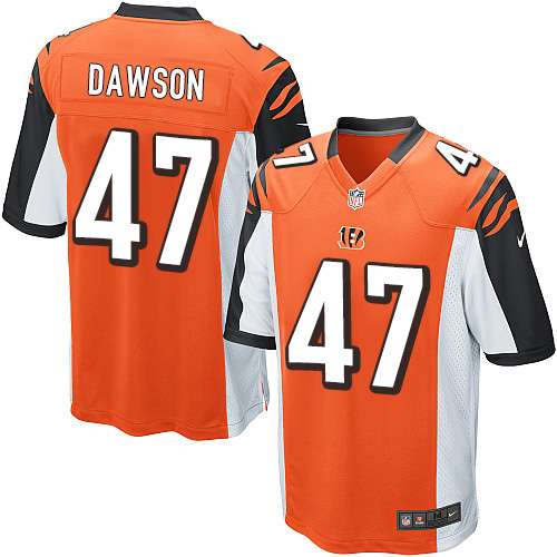 Men's Game Paul Dawson Nike Jersey Orange Alternate - #47 NFL Cincinnati Bengals